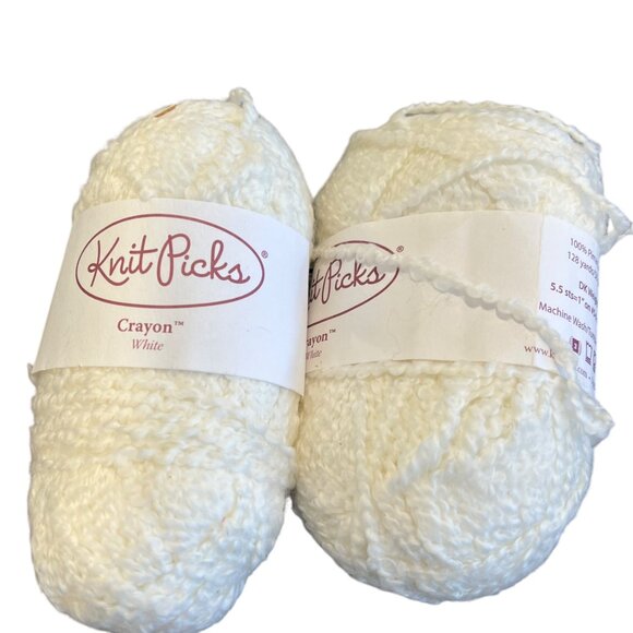 Knit Picks Yarn Assortment: CotLin Swan Shine Sport Caution Crayon White 6 Pcs - Picture 9 of 16